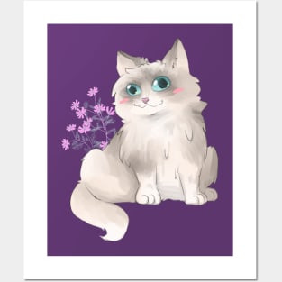 Cat Toon Ragdoll Posters and Art